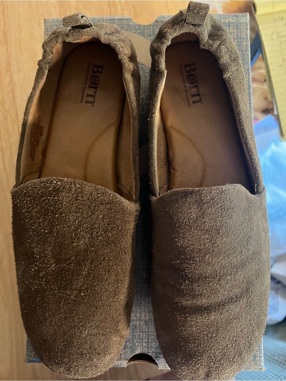 Born Brown Suede Women's Slip-On Loafers
